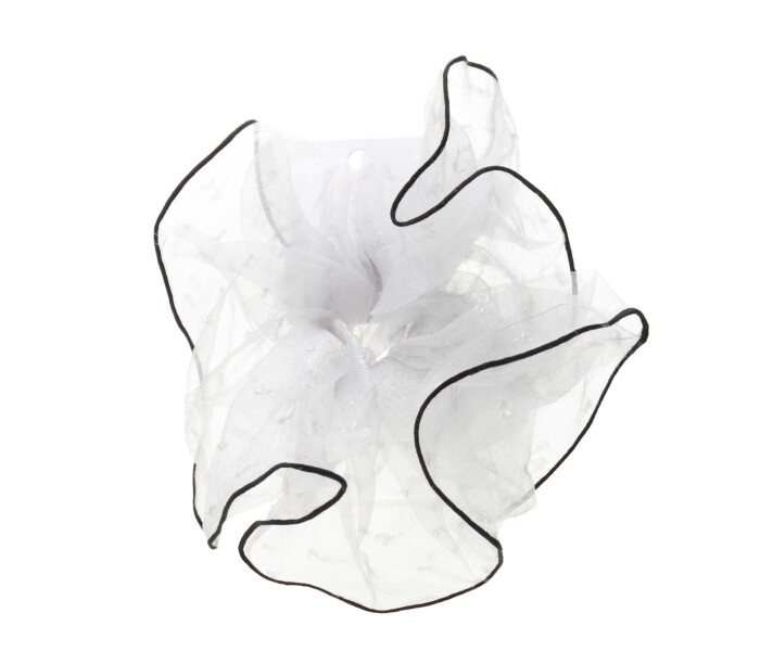 Gomita de pelo de tela Miss Carol Blanco