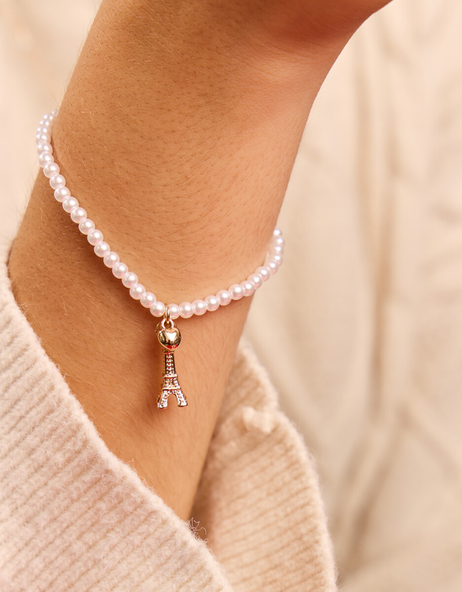 Pulsera Flexible Con Perlas 