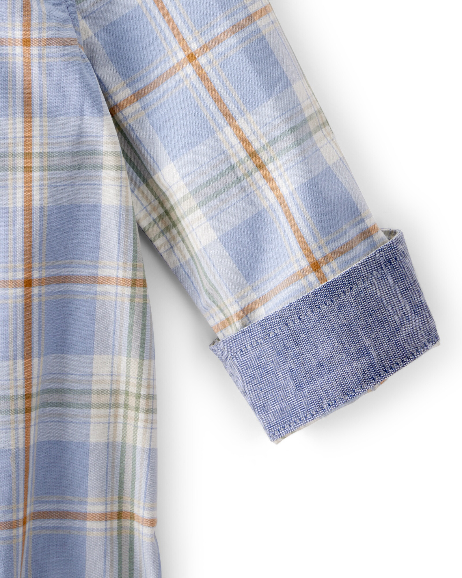 Body de popelina, tipo camisa, diseño a cuadros Sin color