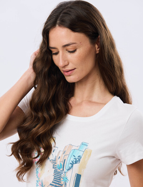 REMERA ESTAMPADA DE ALGODÓN Blanco