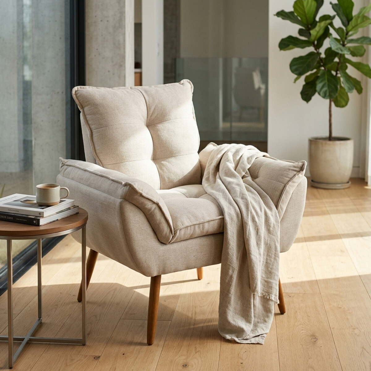 Sillón 1 cuerpo Poltrona Turin - Beige 