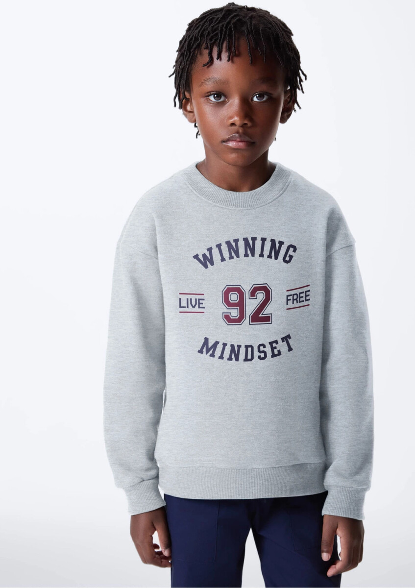 BUZO ESTAMPADO INFANTIL - GRIS 