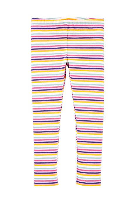 Calza de algodón diseño a rayas multicolores 0