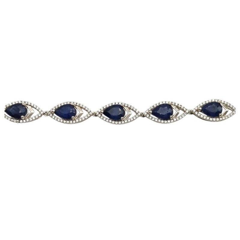 Pulsera lagrima-Plata 925-Piedra zirconia y zafiro-PU3015 conpiedra