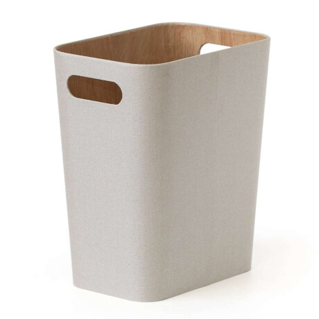 Papelera Sin Tapa 26X18X30Cm Exterior Tela Crema
