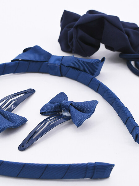 VINCHA + ACCESORIOS SET X 8 AZUL