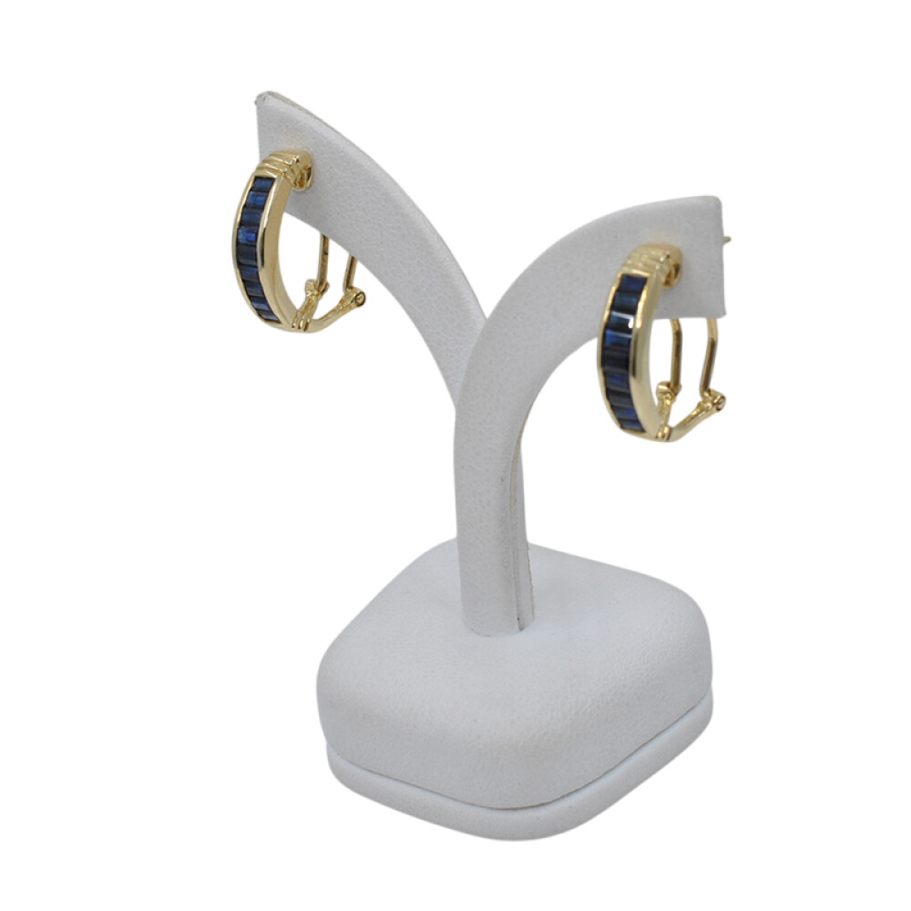 Caravanas clips en oro 18k con zafiros azules Caravanas clips en oro 18k con zafiros azules