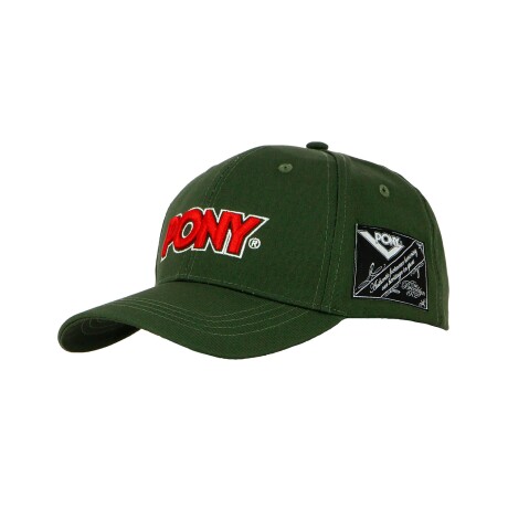 Gorro con Visera Pony con Liso con Logo Green/Red