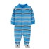 Enterito algodón Carters con pie RN Celeste Striped OSO