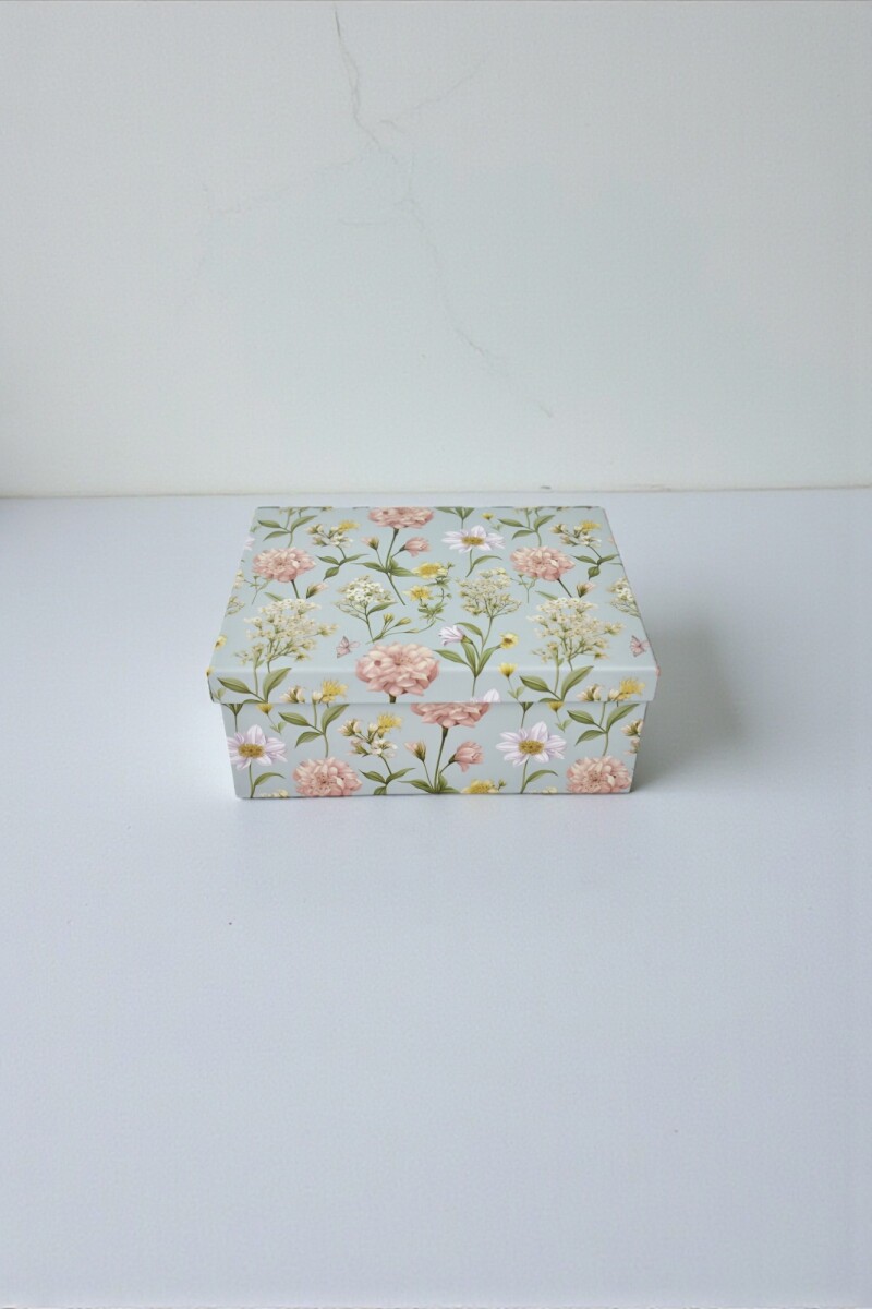 Caja rigida - flores - 12,5 x 18 ,5 x 7 