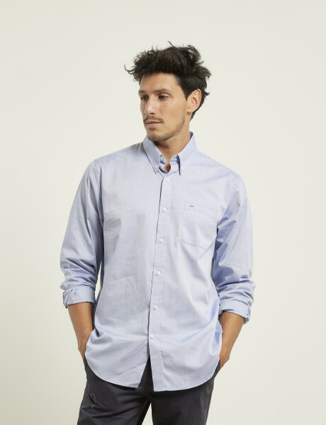 011762 CAMISA HARRINGTON LABEL Azul