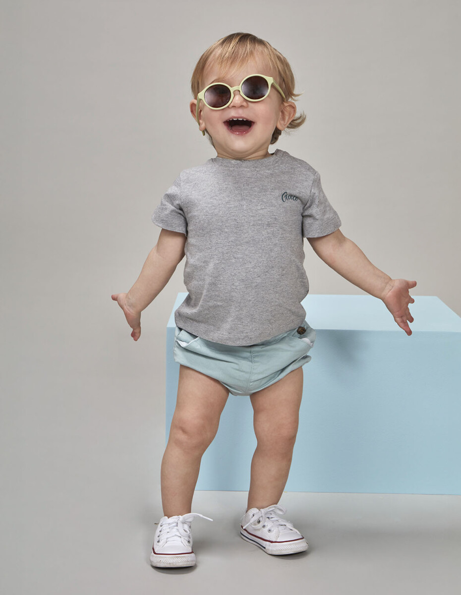 Camiseta Con Print - Gris 