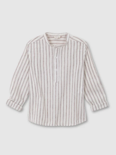 Camisa Rayas Marsala Blanco