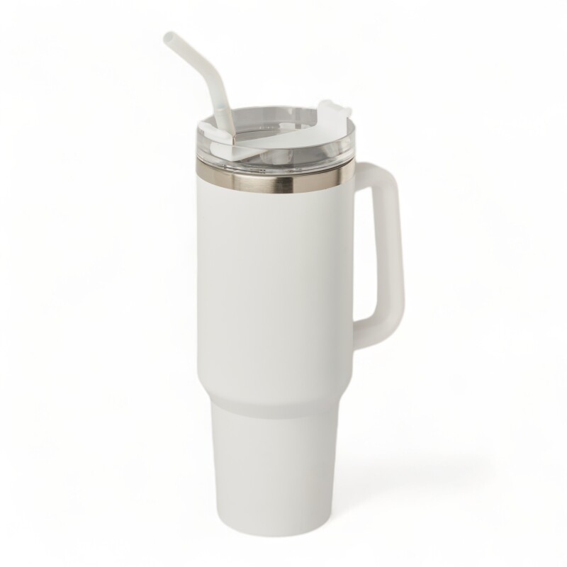 Jarra Vaso Terminico 1200ml Ac Inox y sorbete en Ac inox Blanco