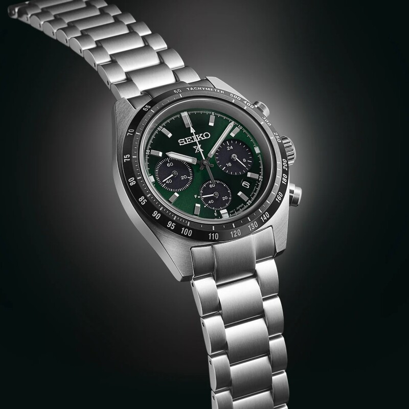 Reloj Seiko Prospex Speedtimer SSC933P1 para hombre con correa de acero Verde