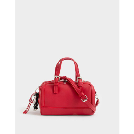 Cartera Bowling Con Charm Rojo Medio