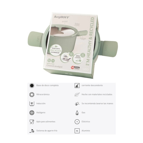 Cacerola con tapa 5,5 Litros Balance Sage BergHOFF Cacerola con tapa 5,5 Litros Balance Sage BergHOFF