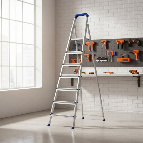 Escalera Metálica Plegable 7+1 Con Plataforma Zln1190 ESCALERA PLEGABLE ZILAN ZLN1190