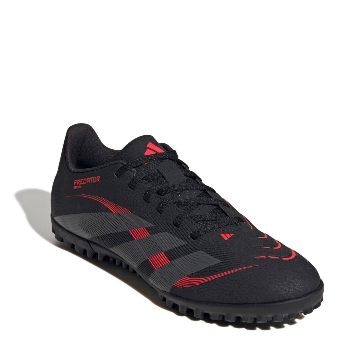Championes de Fútbol 5 Unisex Adidas Predator Club TF - Negro - Rojo 