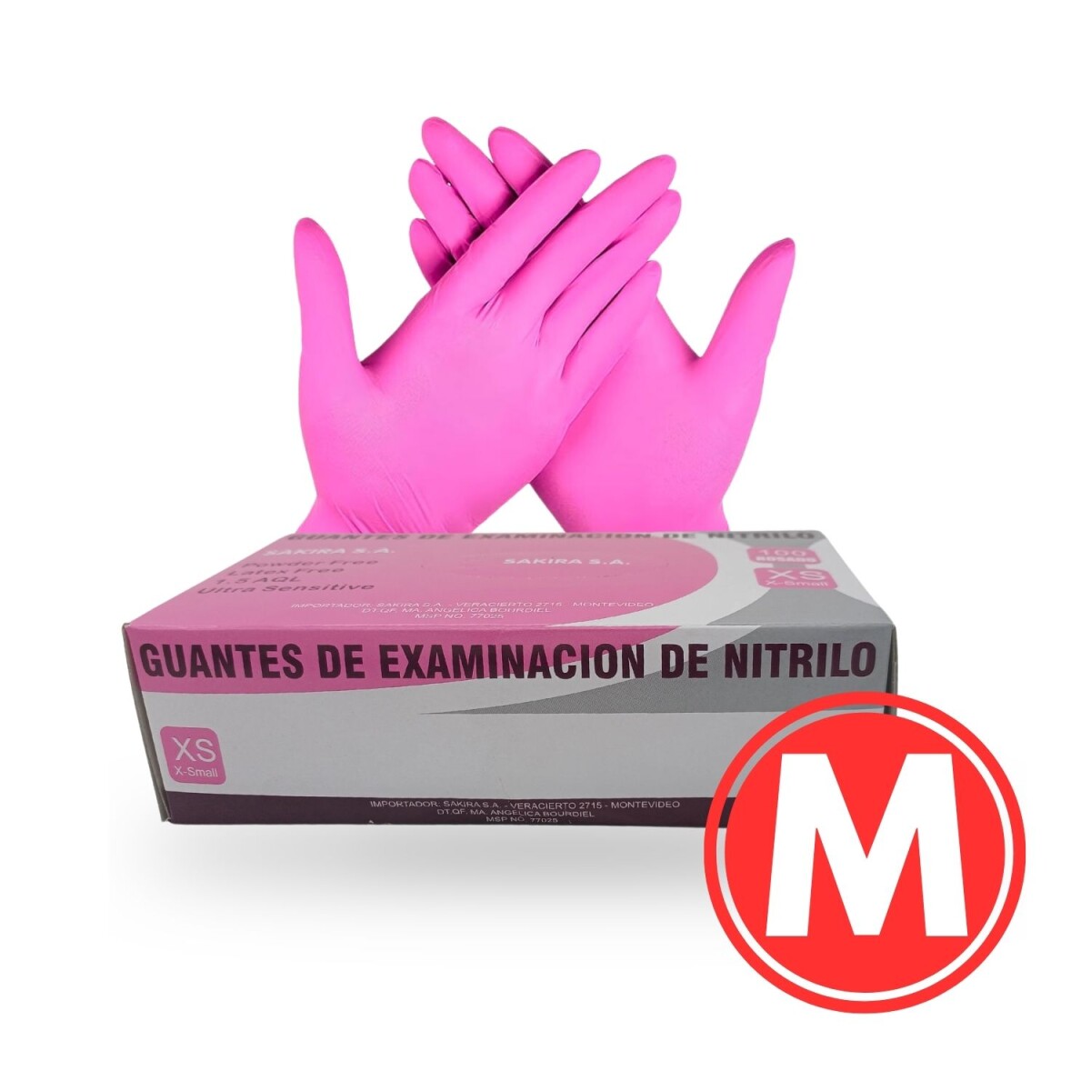 GUANTES DE NITRILO ROSA - M 