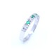 Anillo en oro 18k blanco , brillantes y esmeraldas Anillo en oro 18k blanco , brillantes y esmeraldas