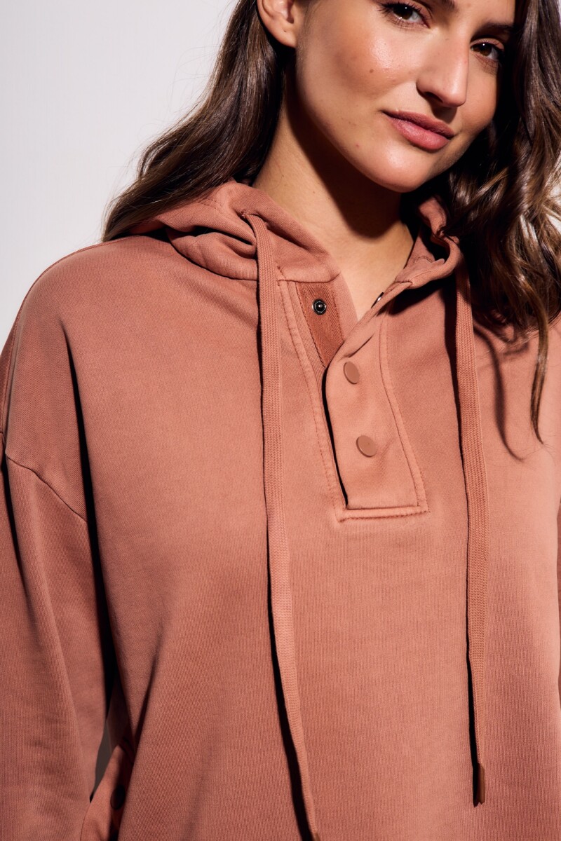 Sweater Capucha Lavado Mocha