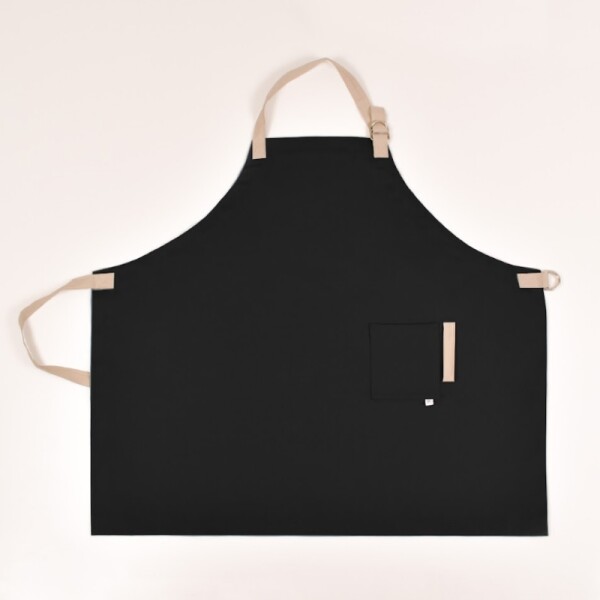 Delantal Masculino Negro con Beige – 90×82 cm