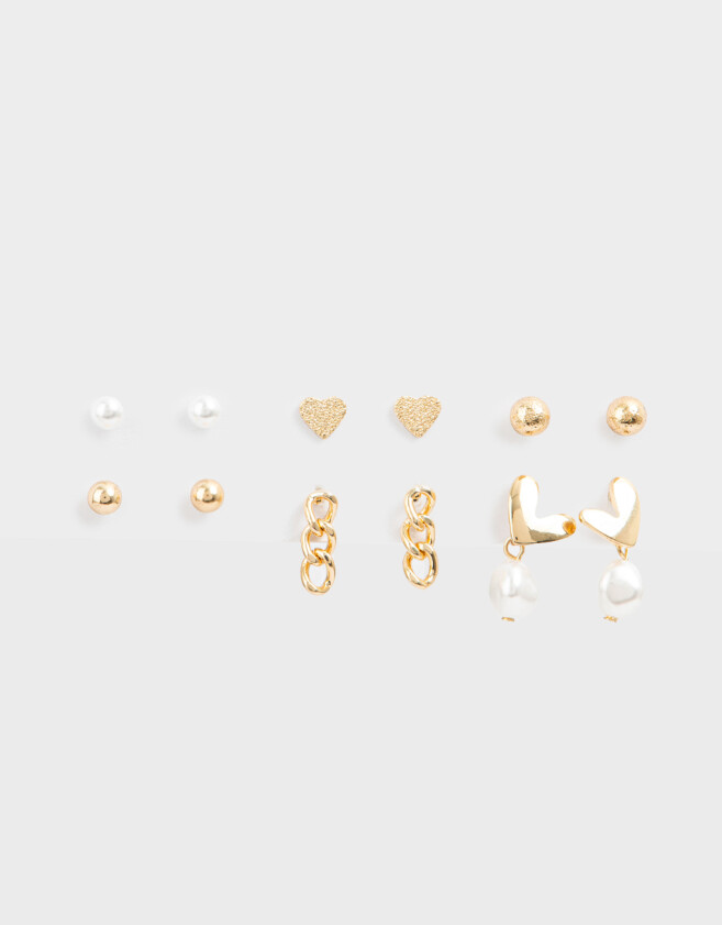 Aros Sets Con corazón Set De Aros - Dorado