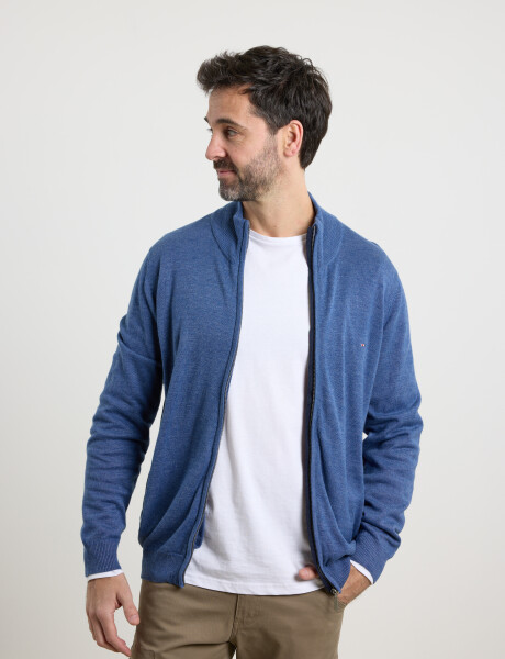 Cardigan Harrington Label Azul Piedra