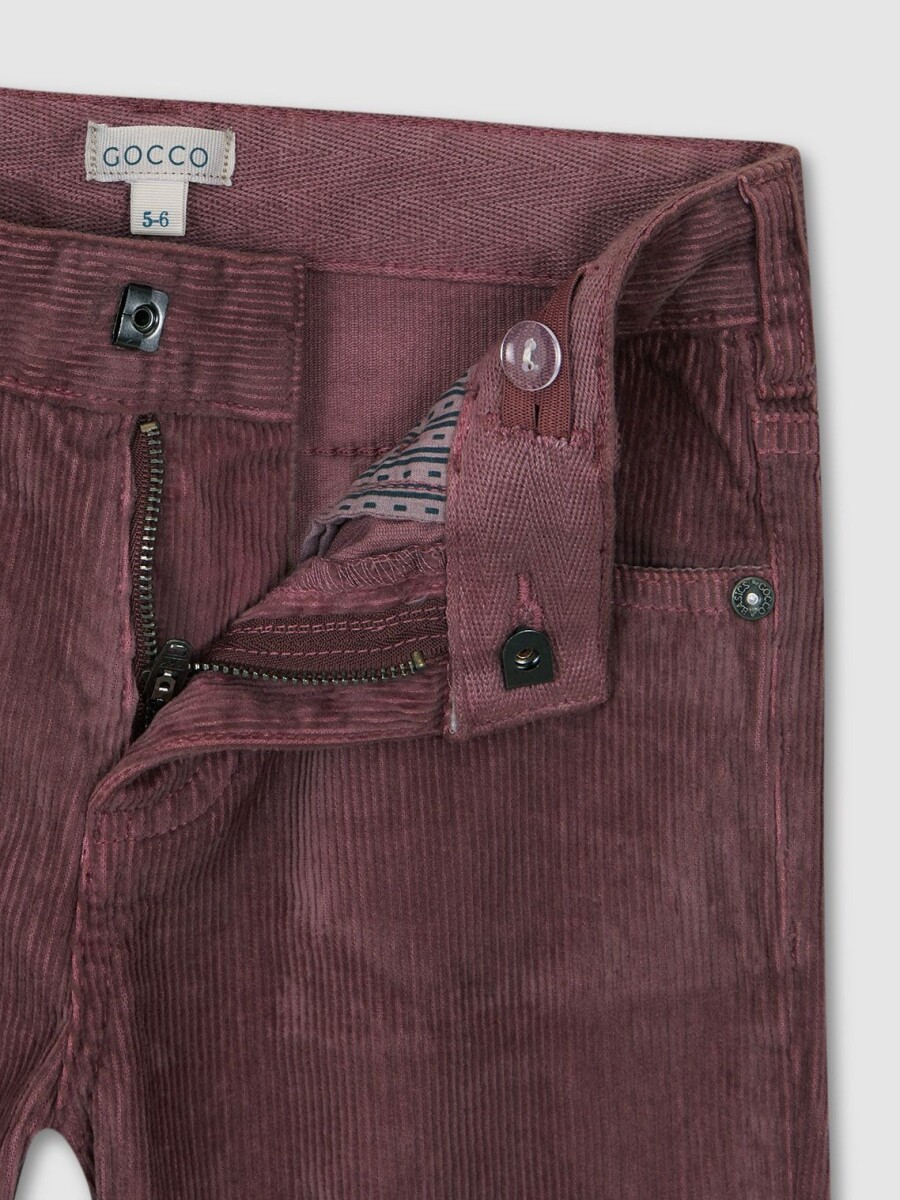 Pantalon 5 Bolsillos Pana Berenjena