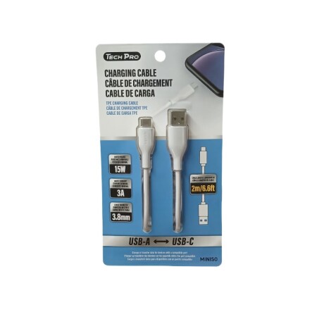 Cable de carga USB-C blanco