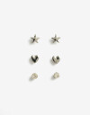 Aros Sets Strass Set De Aros Pasantes Plateado - Plateado Rodio