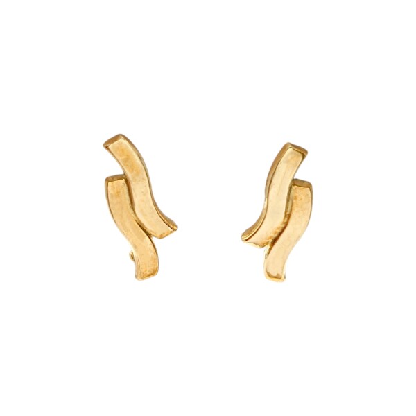 Caravanas Doble fila de oro - Oro bajo - Sin piedra- CA8167 sinpiedra