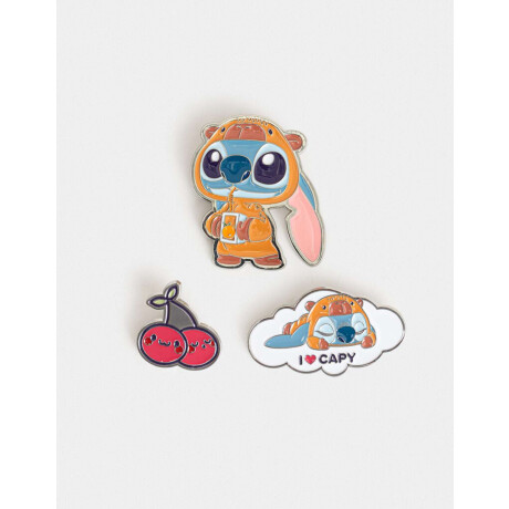 Set De Pines ''stitch Capybara'' Combinacion Multicolor