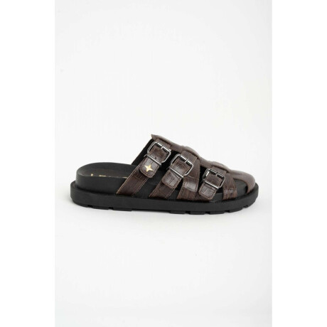 Zueco Croco Hebillas Chocolate