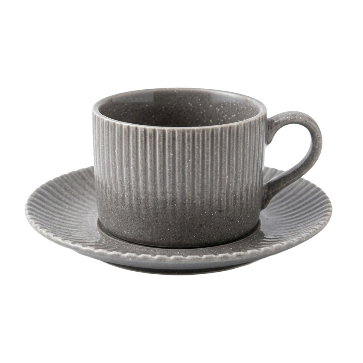 TAZA C/PLATITO GRIS COMB 200ML 