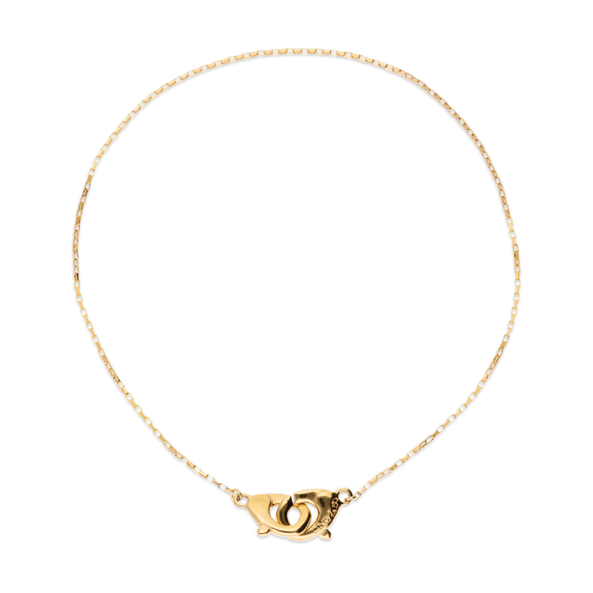 COLLAR BAÑADO EN ORO 18K CON DETALLE DE MOSQUETÓN ENTRELAZADO - Colgante 