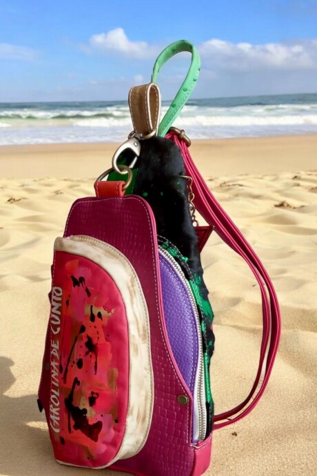Bandolera Juno Multicolor Con Arte Pintado A Mano. Bandolera Juno Multicolor Con Arte Pintado A Mano.