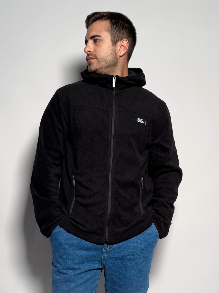 Campera de micropolar con capucha Tadeo - Negro 