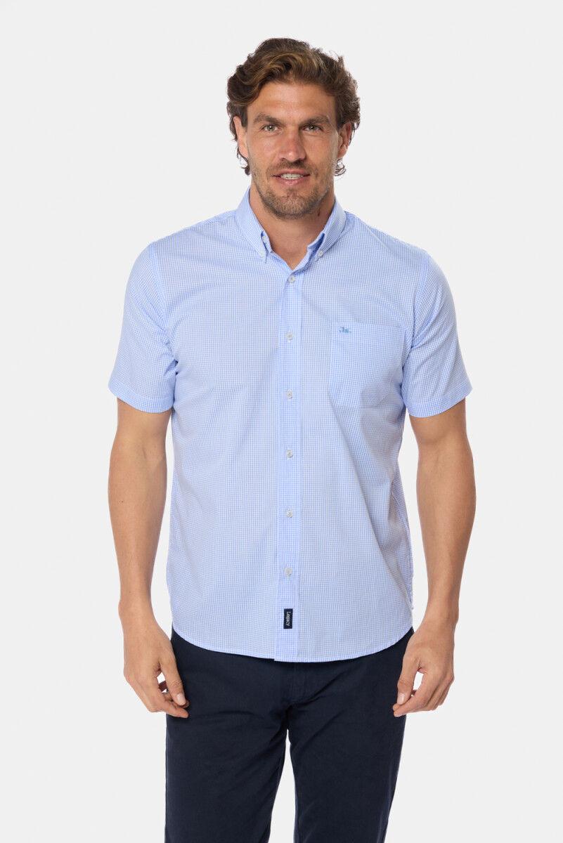 CAMISA CUADROS - Celeste 