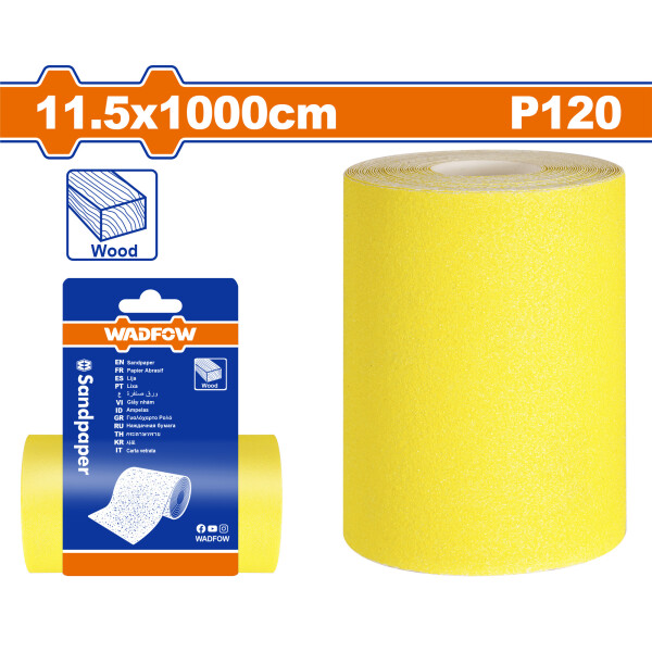 ROLLO LIJA GRANO 120 11.5 X 1MT AMARILLA WADFOW WSM12012 ROLLO LIJA GRANO 120 11.5 X 1MT AMARILLA WADFOW WSM12012