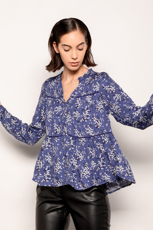 CAMISA MOOREA PRINT Azul Glaciar
