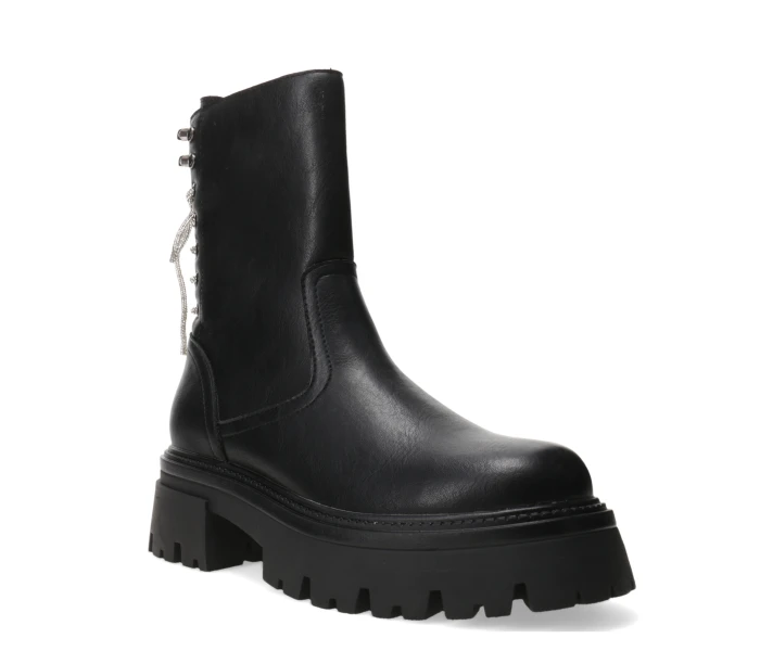 Bota GIULIO con cordones strass Black