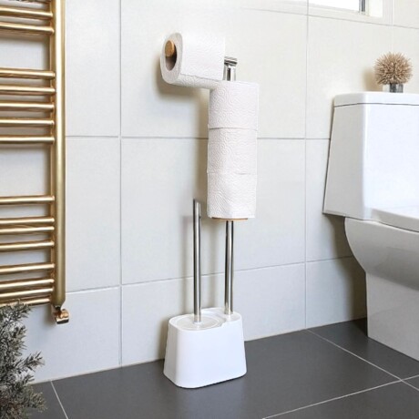 Porta Rollo y Cepillo de Baño 2 en 1 | Blanco Porta Rollo y Cepillo de Baño 2 en 1 | Blanco