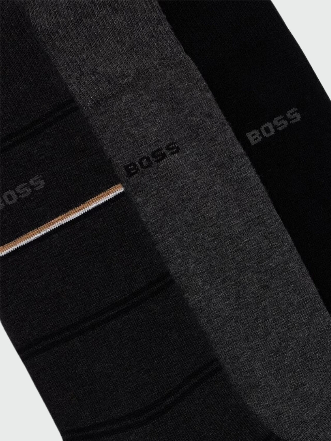 BOSS - Pack X 3 medias de largo medio Charcoal