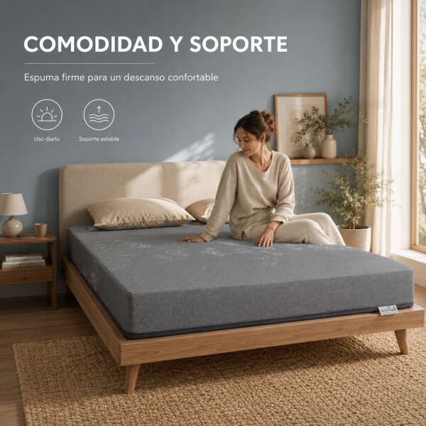 Colchón Kappesberg 2 Plaza Espuma Alta Densidad 19 Cm 120 Kg Gris 1