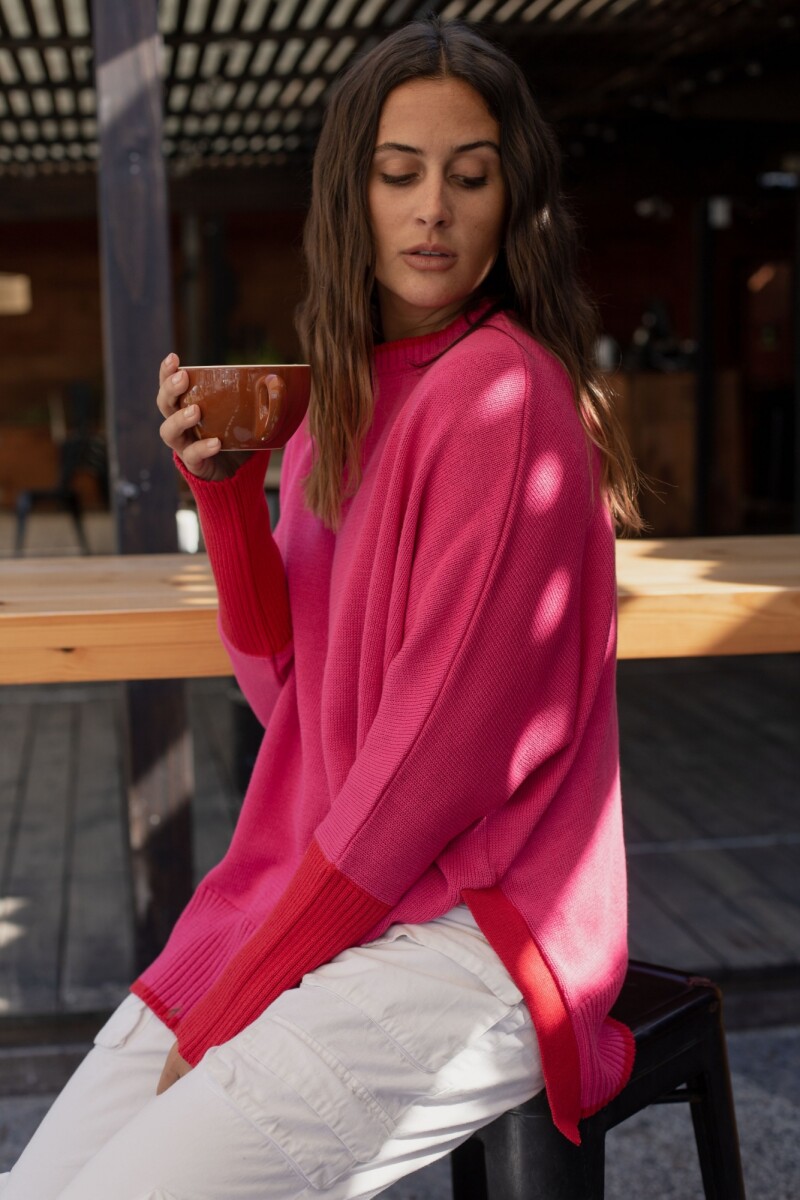 PRE VENTA · Buzo Pameli Cotton PRE VENTA · Fucsia y rojo