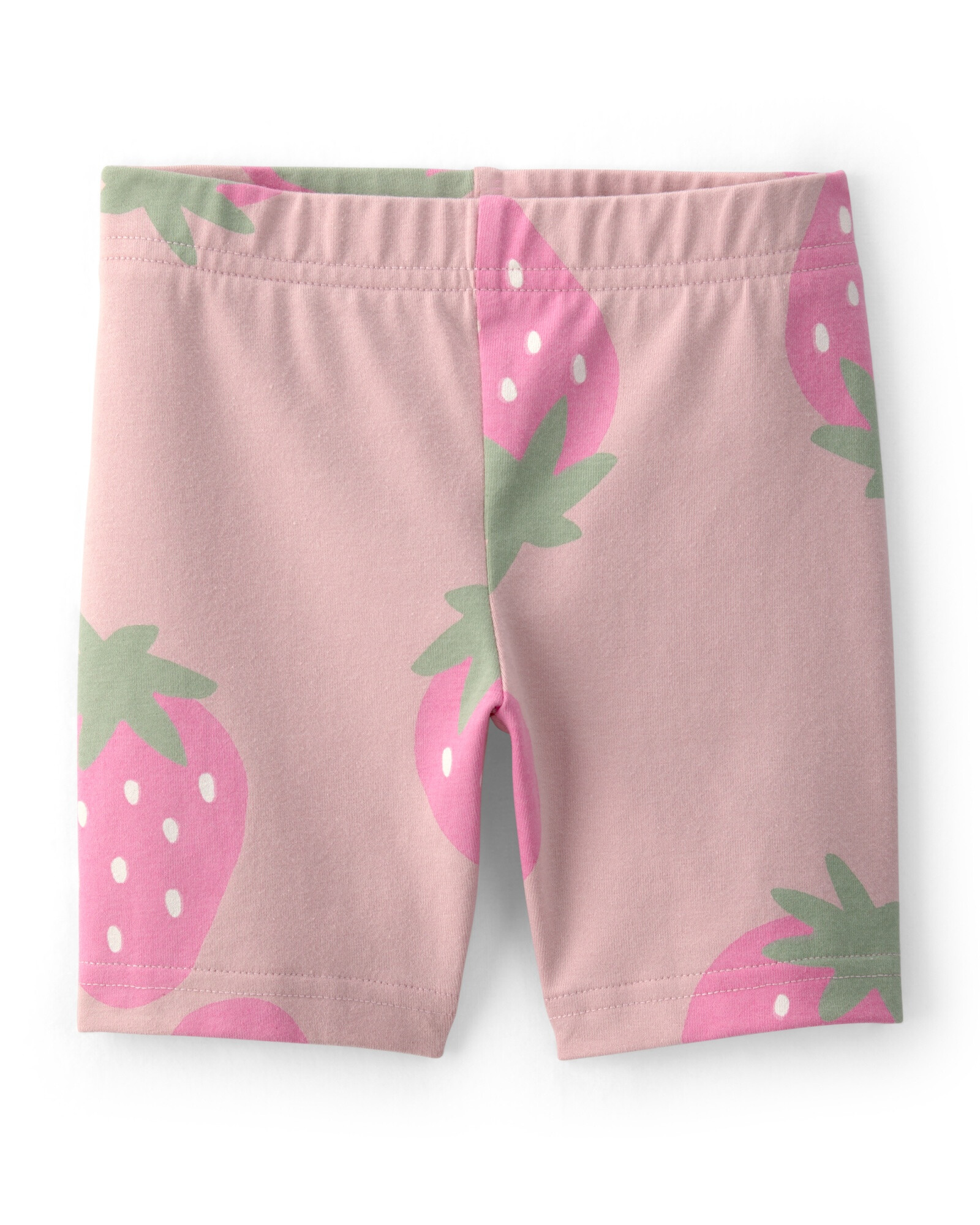 Short ciclista de algodón, rosado, diseño frutillas Sin color