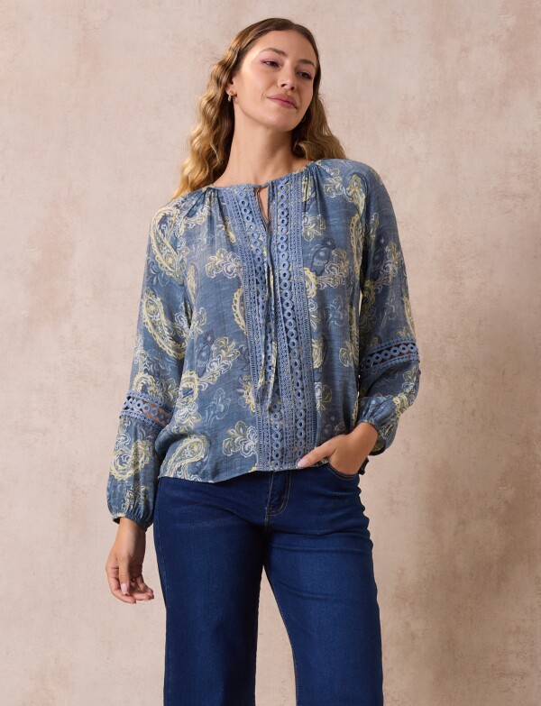 Blusa Puntilla AZUL/MULTI