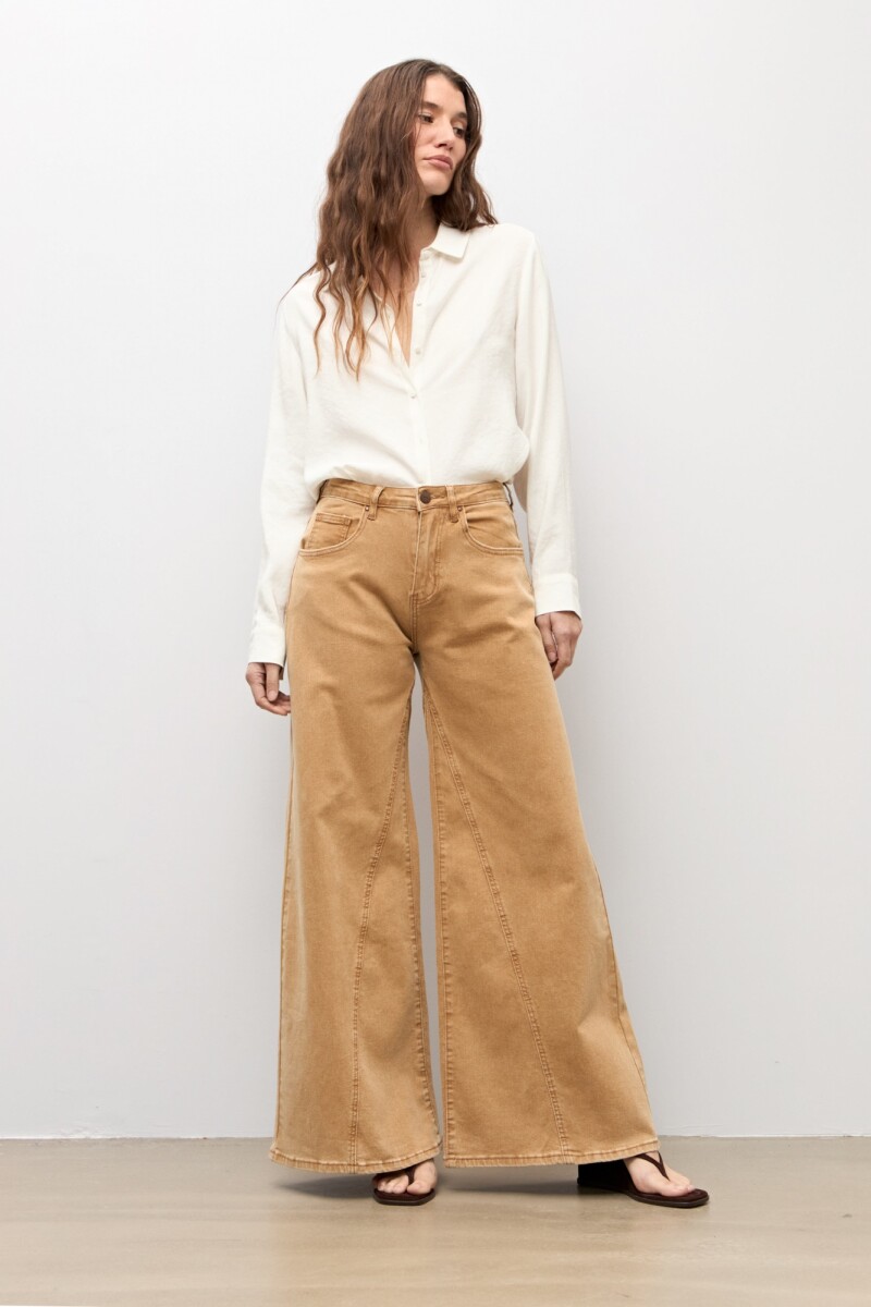 Jean wide leg Sade tostado